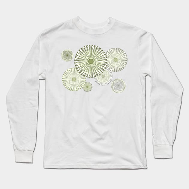 Sea Urchin | Kina | Abstract | Patterns in Nature | Sea Shells | Seashells | Sage Green | Long Sleeve T-Shirt by Eclectic At Heart